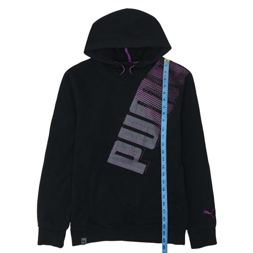 Puma Men's Black Pullover Hoodie Small Graphic Sports Fleece