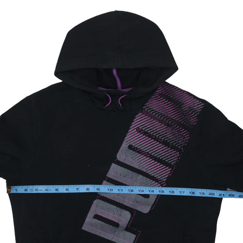 Puma Men's Black Pullover Hoodie Small Graphic Sports Fleece