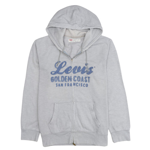 Levi's Men's Grey Full Zip Hoodie 2XL Embroidered Classic Fleece