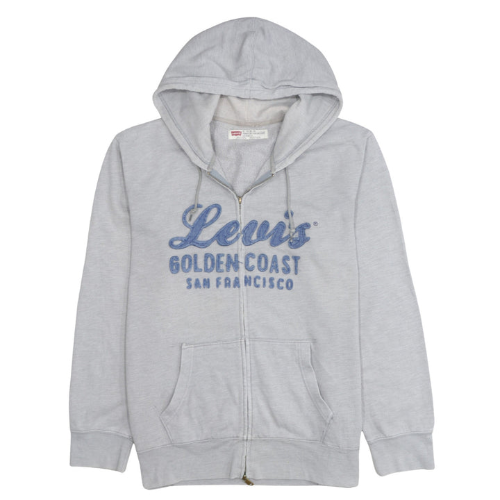 Levi's Men's Grey Full Zip Hoodie 2XL Embroidered Classic Fleece