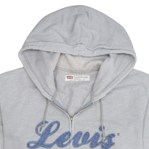 Levi's Men's Grey Full Zip Hoodie 2XL Embroidered Classic Fleece