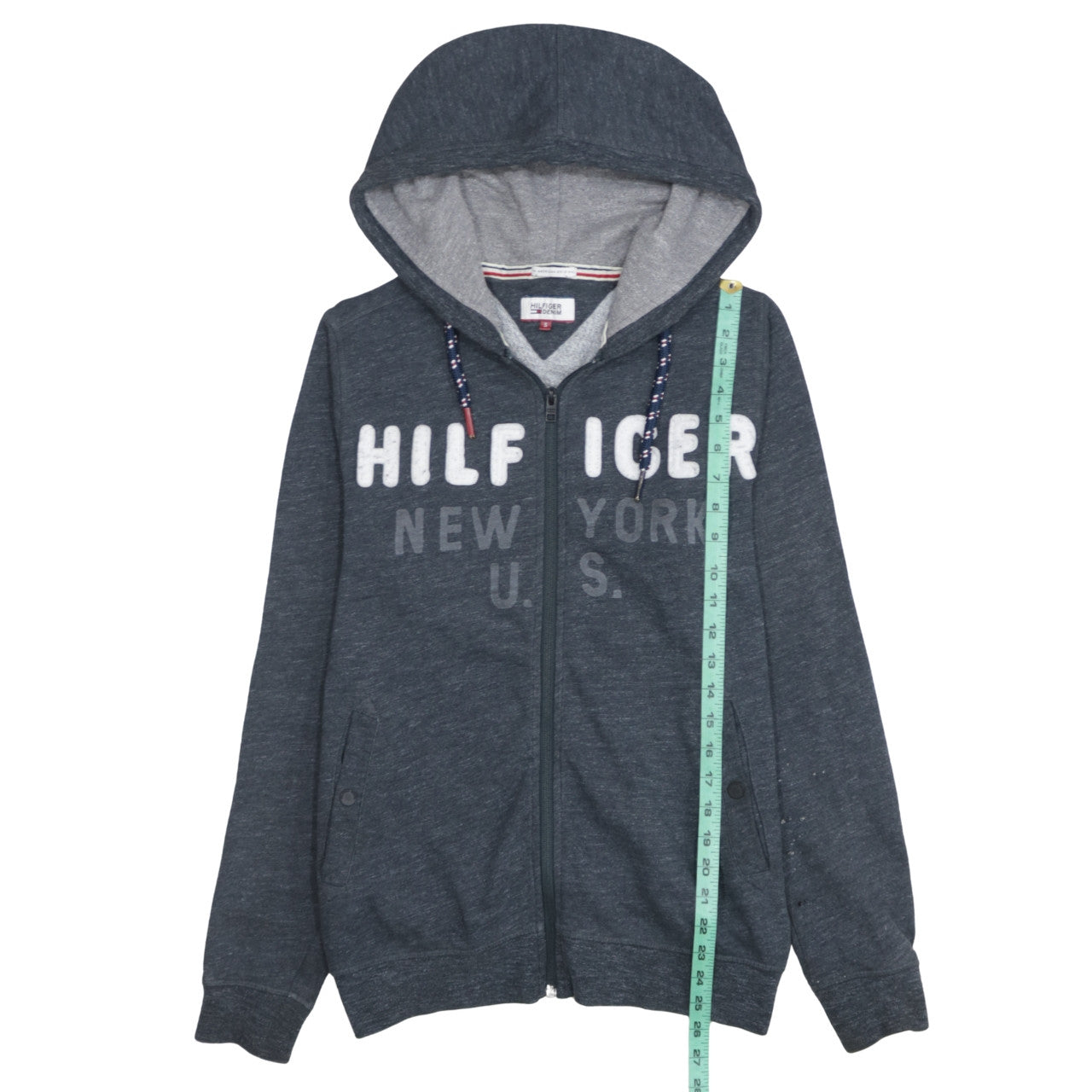 Hilfiger Denim Men's Blue Full Zip Hoodie S Regular Fit