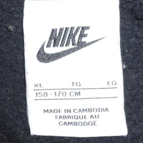 Nike Boys Black Pullover Fleece Hoodie XL 158-170cm Logo Sportswear