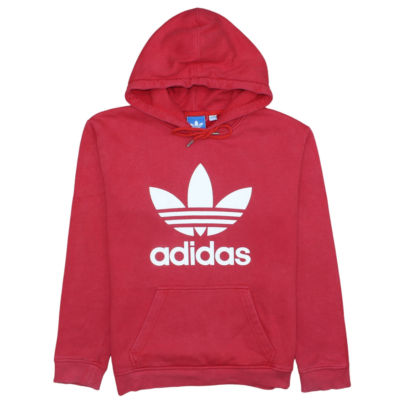 Adidas Men's Red Pullover Hoodie L Regular Fit Graphic Logo