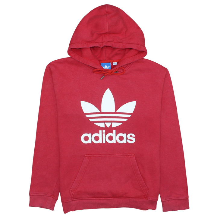 Adidas Men's Red Pullover Hoodie L Regular Fit Graphic Logo
