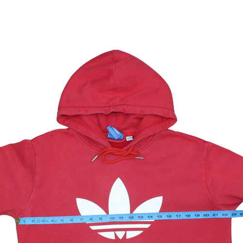 Adidas Men's Red Pullover Hoodie L Regular Fit Graphic Logo
