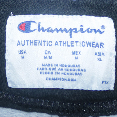 Champion Mens Grey Pullover Hoodie M Embroidered Logo