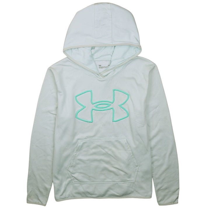 Under Armour Men's White Pullover Hoodie L Logo Fleece Sportswear