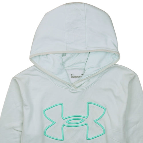 Under Armour Men's White Pullover Hoodie L Logo Fleece Sportswear