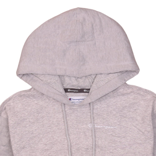 Champion Men's Grey Pullover Hoodie Size S Quilted Sleeve Athletic Style