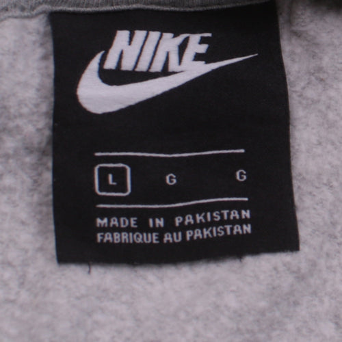 Nike Men's Grey Pullover Hoodie Size L Regular Fit Sportswear
