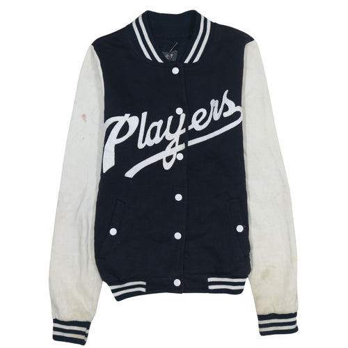 Apricot Womens Navy & White Varsity Full Zip Sweatshirt S/M