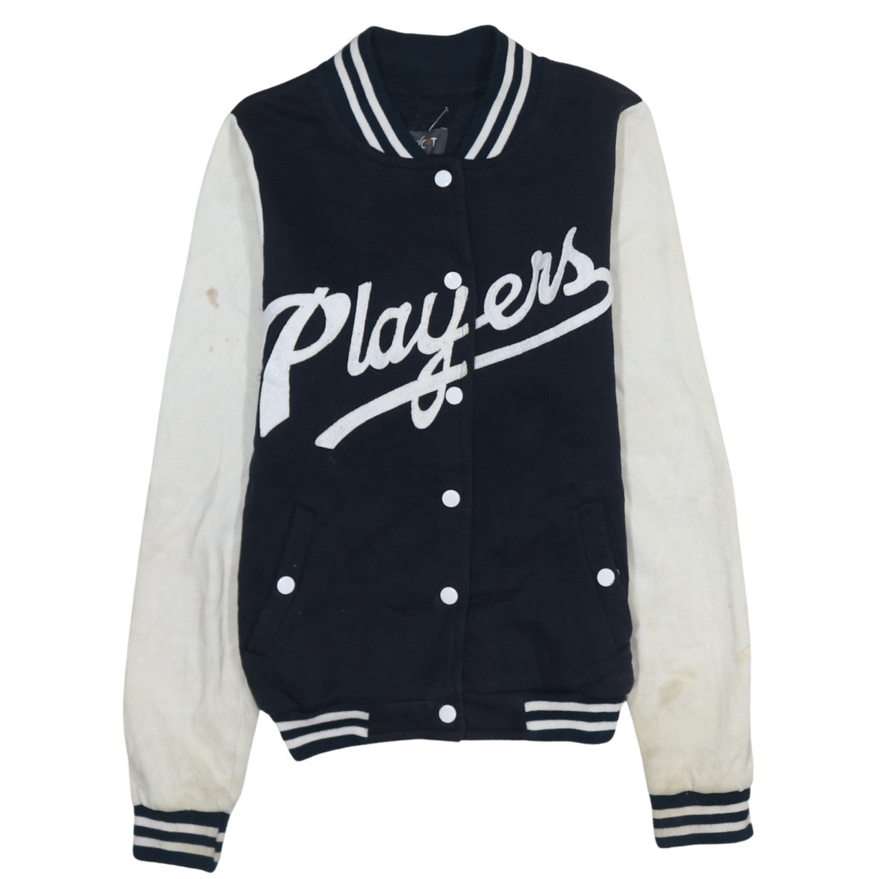 Apricot Womens Navy & White Varsity Full Zip Sweatshirt S/M
