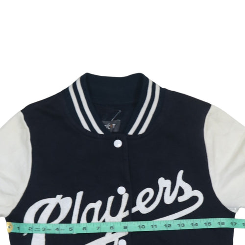 Apricot Womens Navy & White Varsity Full Zip Sweatshirt S/M