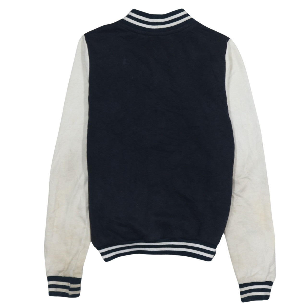 Apricot Womens Navy & White Varsity Full Zip Sweatshirt S/M