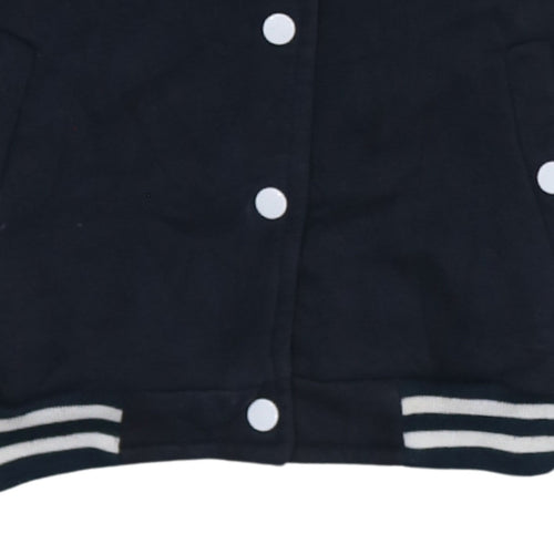 Apricot Womens Navy & White Varsity Full Zip Sweatshirt S/M