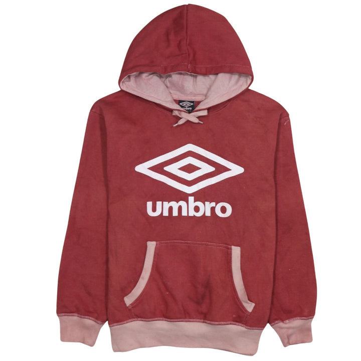 Umbro Men's Red Pullover Hoodie L Fleece Sportswear Sweatshirt