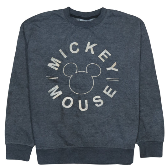 Disney Womens Grey Mickey Mouse Pullover Sweatshirt XS