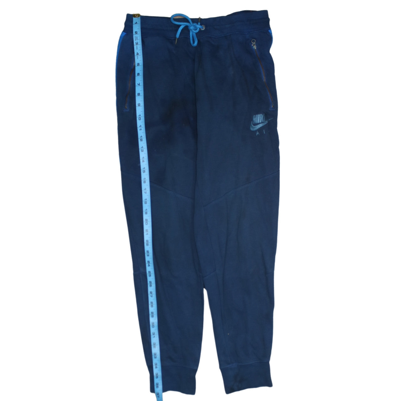 Nike Men's Blue Air Jogger Sweatpants S Regular Fit Fleece Tapered