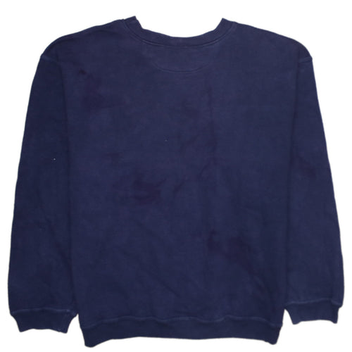 Adidas Men's Blue Crew Neck Embroidered Logo Sweatshirt L