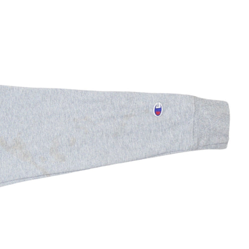 Champion Men's Grey Small Pullover Hoodie with Logo Print