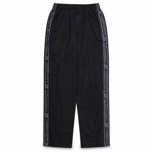 Front view of Champion boys’ black large 11-12 years track pants with side stripe