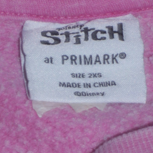 Primark Disney Lilo & Stitch Pink Sweatshirt Women 2XS Pullover