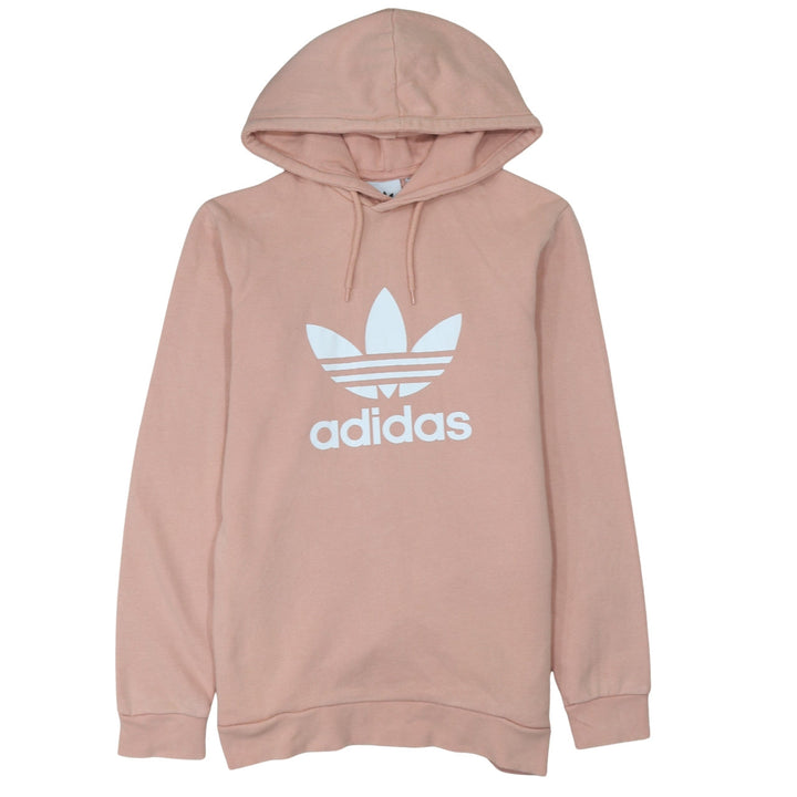 Adidas Womens Pink Hooded Pullover Sweatshirt XS Logo Print