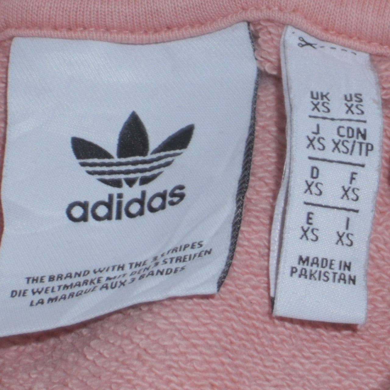 Adidas Womens Pink Hooded Pullover Sweatshirt XS Logo Print
