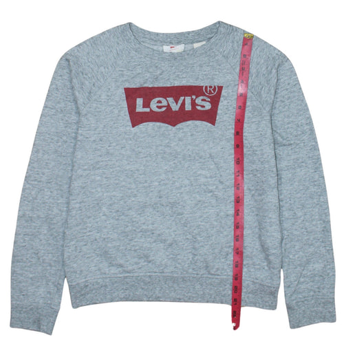 Levi's Men's Grey Logo Crew Neck Pullover Sweatshirt Size S