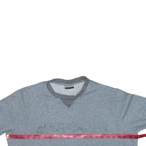 Napapijri Men's Grey Crew Neck Pullover Sweatshirt Size M