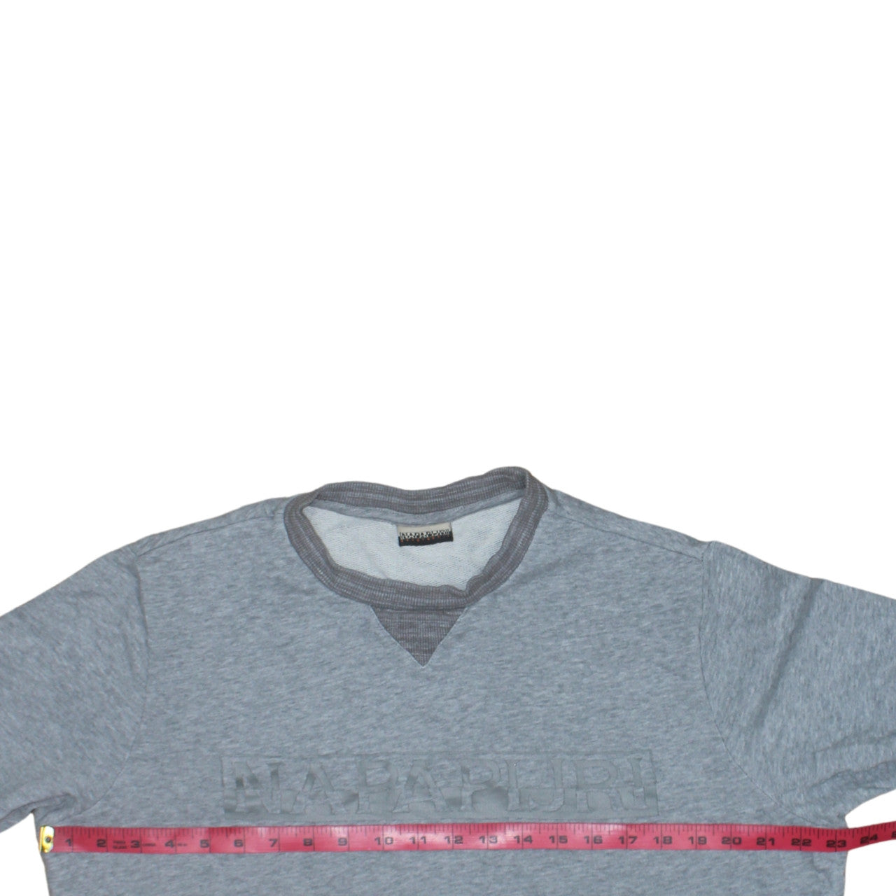 Napapijri Men's Grey Crew Neck Pullover Sweatshirt Size M