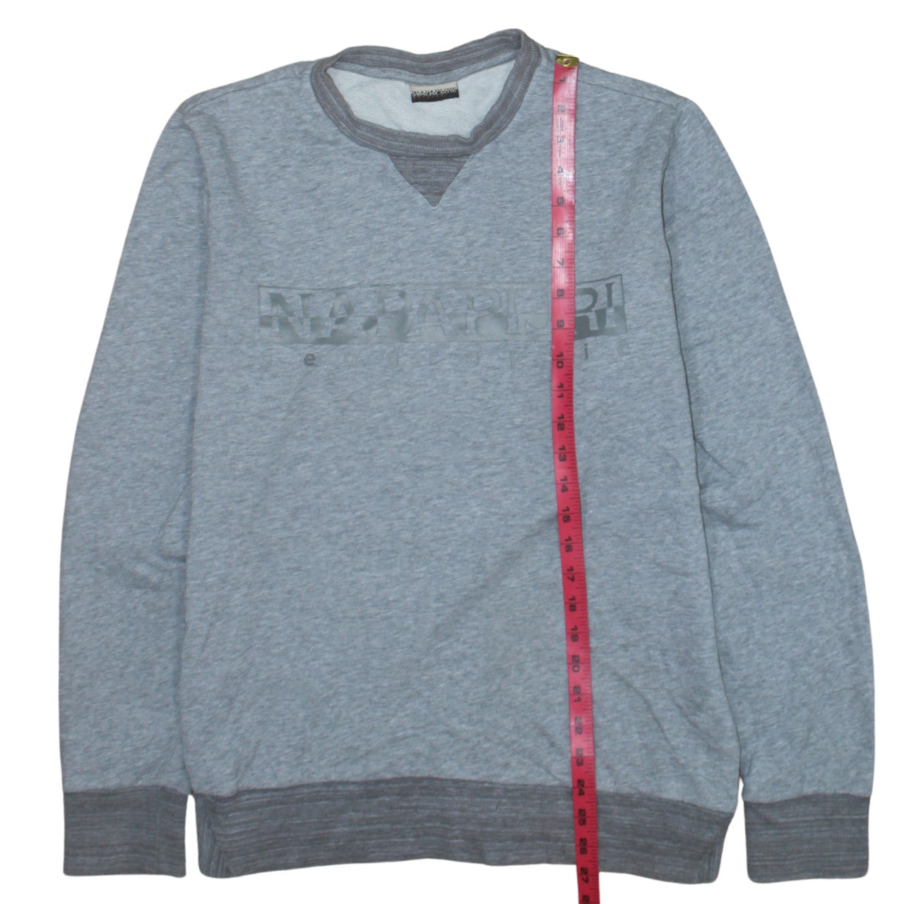 Napapijri Men's Grey Crew Neck Pullover Sweatshirt Size M