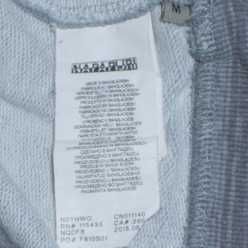 Napapijri Men's Grey Crew Neck Pullover Sweatshirt Size M