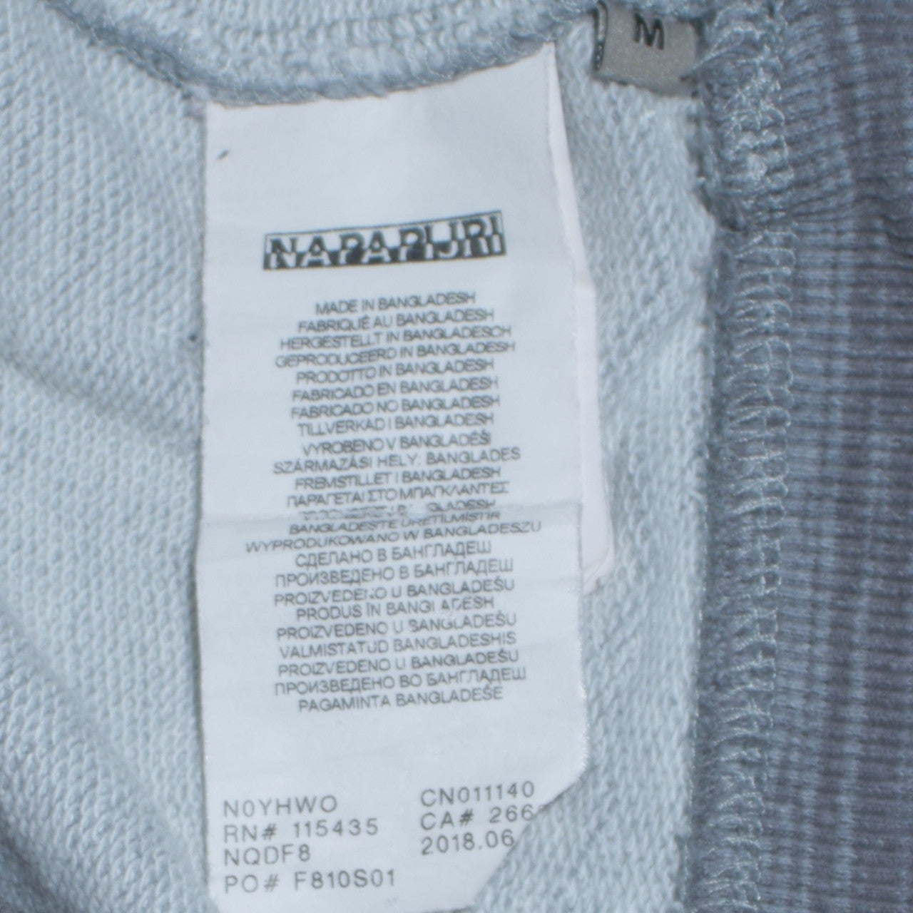 Napapijri Men's Grey Crew Neck Pullover Sweatshirt Size M
