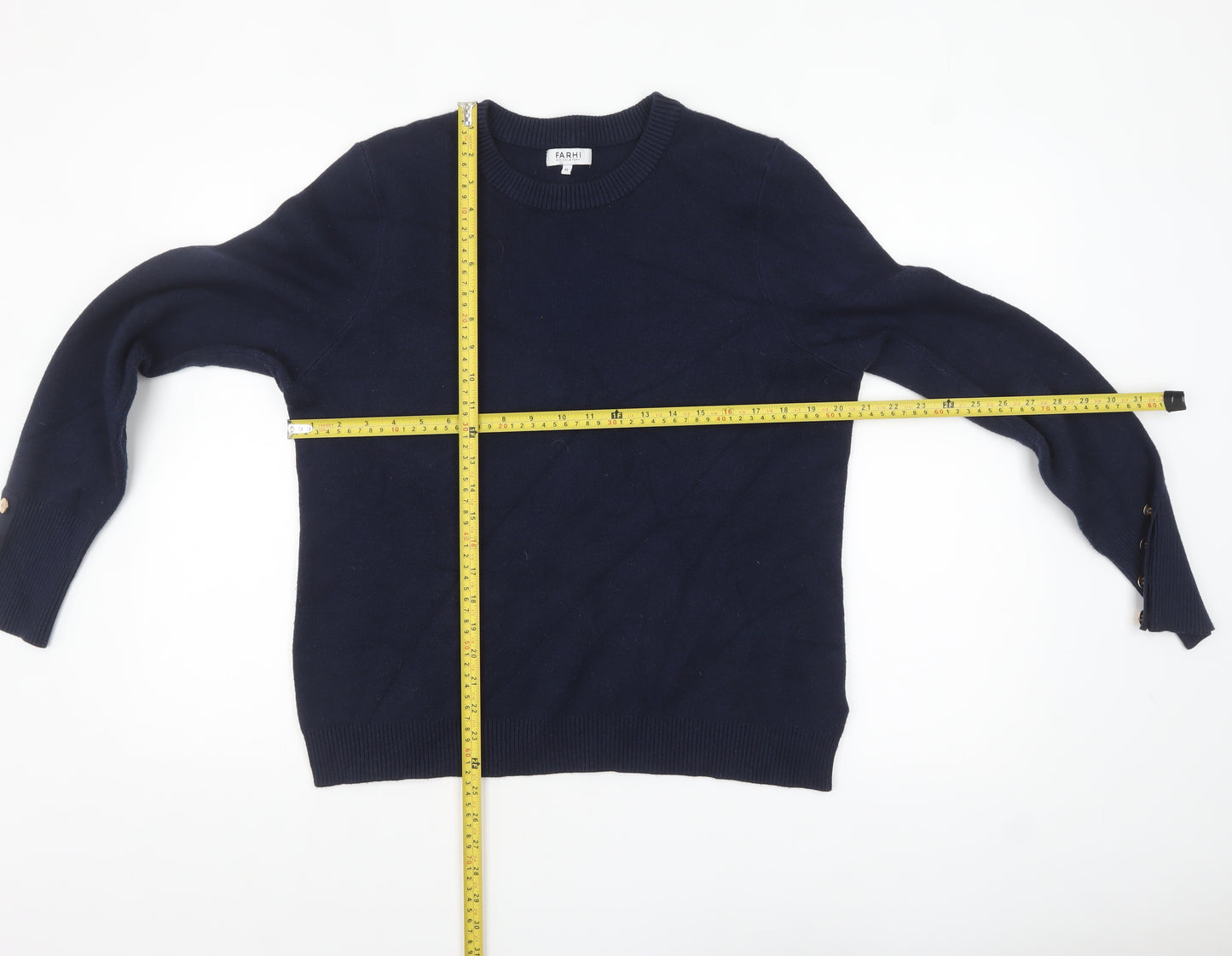 Farhi by Nicole Farhi Women's Navy Blue XL Crew Neck Jumper