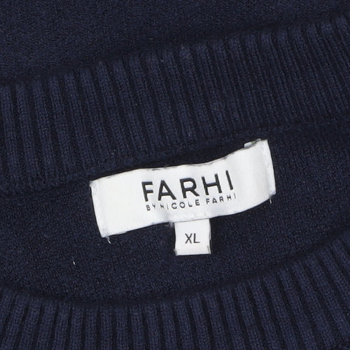 Farhi by Nicole Farhi Women's Navy Blue XL Crew Neck Jumper