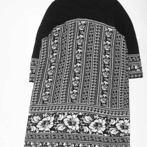 Bonmarché Women’s Black Knit Floral Shift Dress Size L