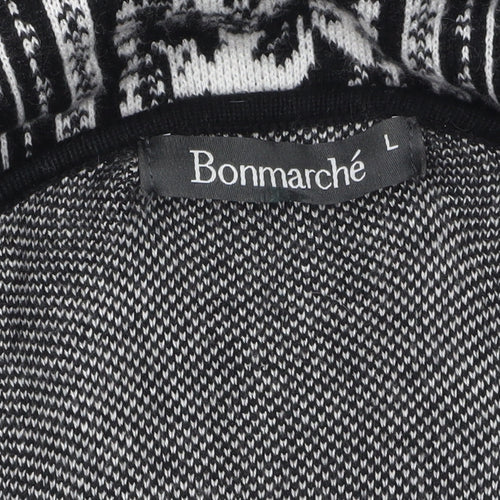 Bonmarché Women’s Black Knit Floral Shift Dress Size L