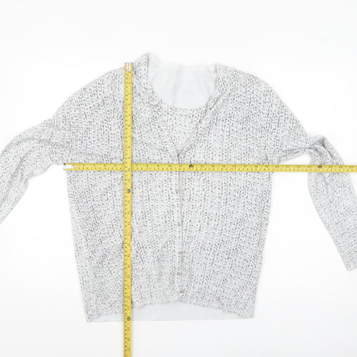LEO & UGO Womens Grey Knit Cardigan Size 12 Long Sleeve