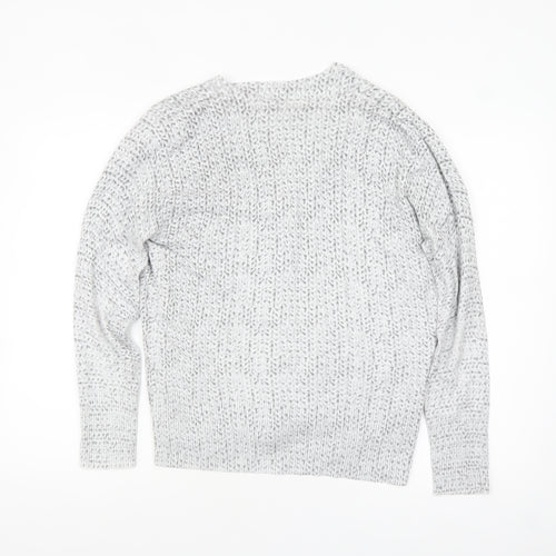 LEO & UGO Womens Grey Knit Cardigan Size 12 Long Sleeve