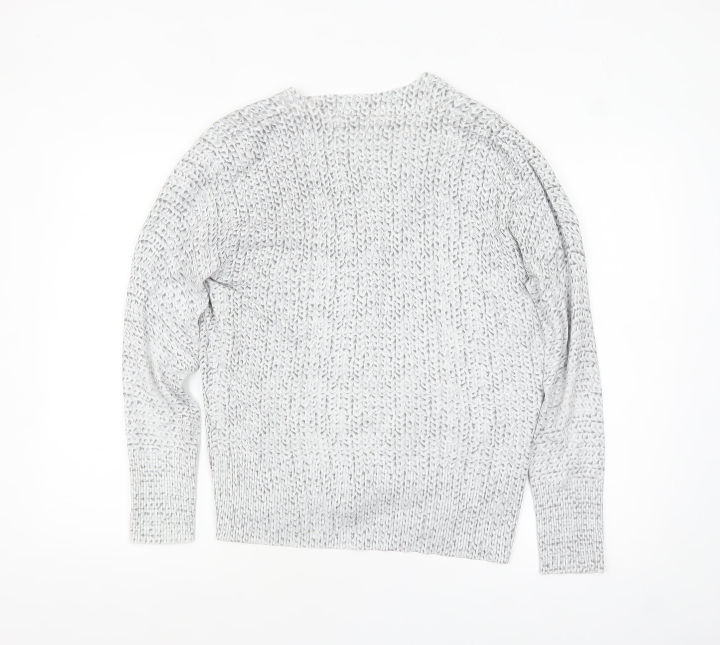 LEO & UGO Womens Grey Knit Cardigan Size 12 Long Sleeve