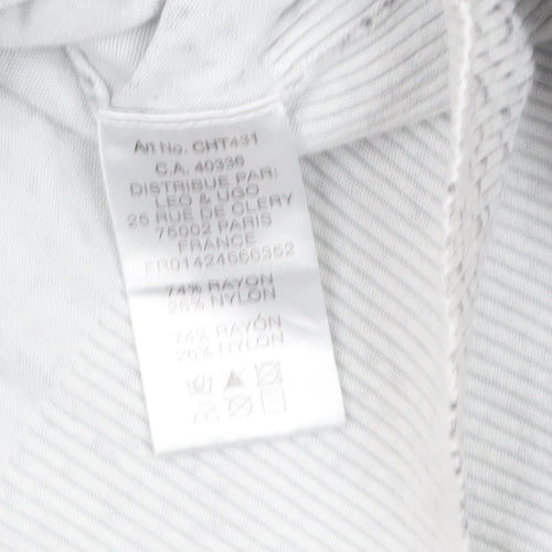 LEO & UGO Womens Grey Knit Cardigan Size 12 Long Sleeve