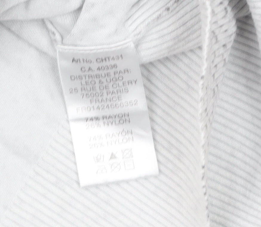 LEO & UGO Womens Grey Knit Cardigan Size 12 Long Sleeve