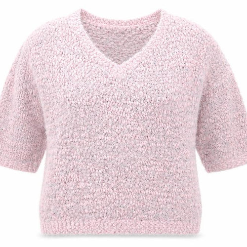 F&F Women’s Pink Chunky Knit V-Neck Pullover Jumper Size 14