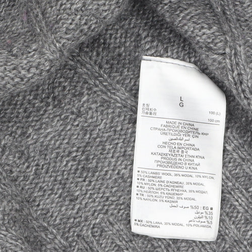 Banana Republic Women Grey Wool Blend Cable-Knit Open Cardigan L