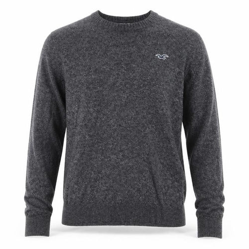 Hollister Men Grey Small Crew Neck Pullover Cotton Knit Jumper