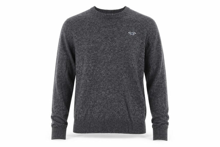 Hollister Men Grey Small Crew Neck Pullover Cotton Knit Jumper