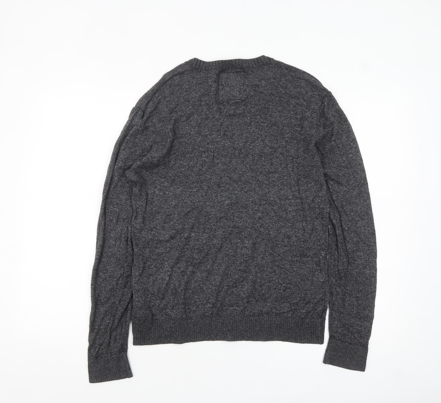 Hollister Men Grey Small Crew Neck Pullover Cotton Knit Jumper