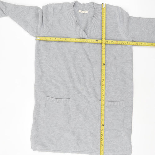White Stuff Women's Grey V-Neck Tunic Jumper UK 12 Cotton Wool Blend